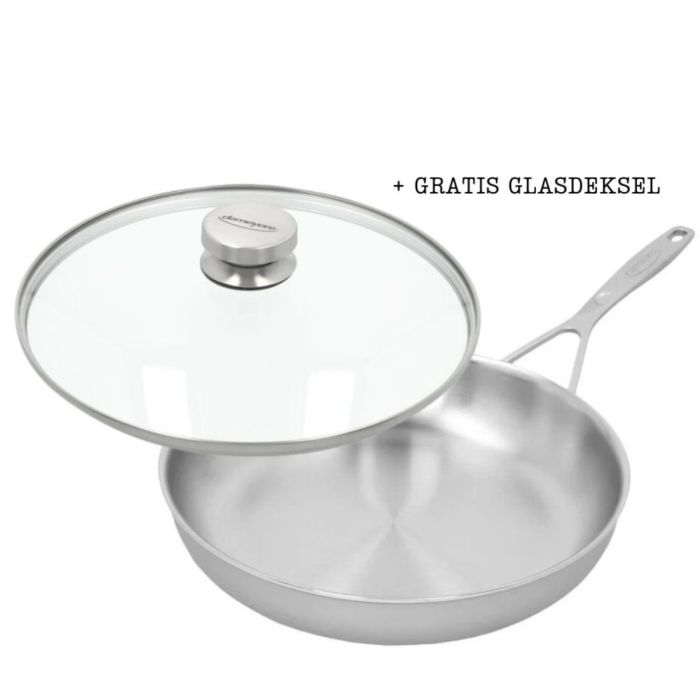 Demeyere Industry 5 Koekenpan 28 cm + Glasdeksel